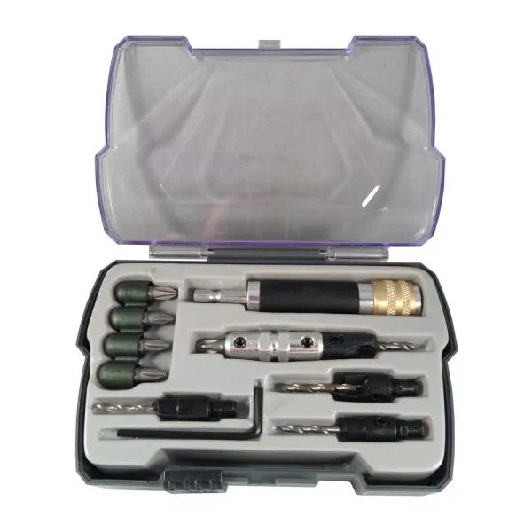 BLU-MOL S2 Steel 10-Piece Quick Change Drill Bit and Driver Set with Clamshell Case