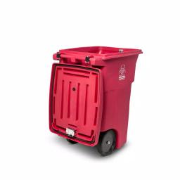 Toter 64 Gal. Red Hazardous Medical Waste Trash Can with Wheels and Locking Lid thumbnail 5