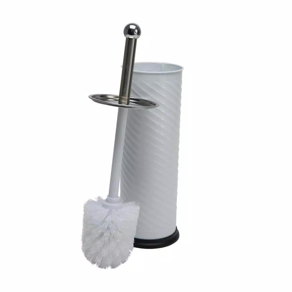 Bath Bliss Toilet Brush Set with Swirl Design Decorative Holder