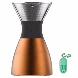 ASOBU 4-Cup Bronze Pour Over Insulated Coffee Maker with Reusable Straw thumbnail 1