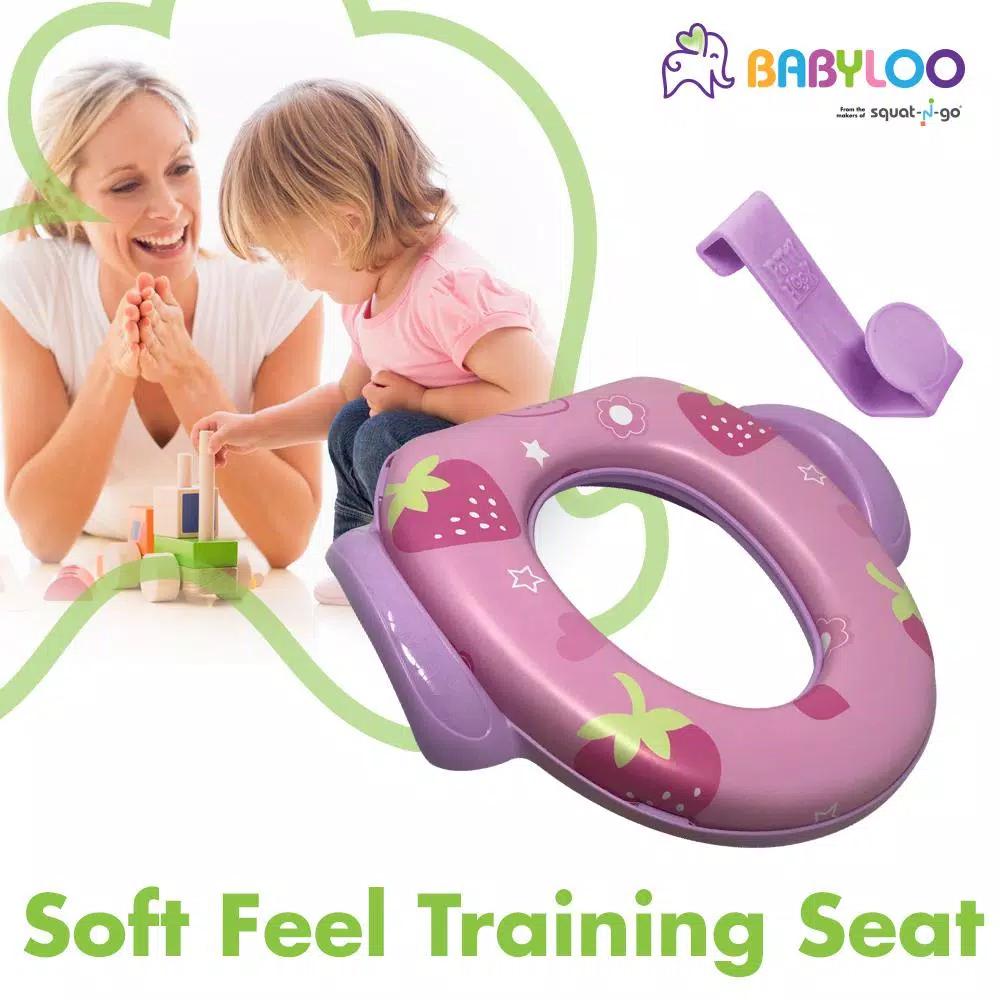 Babyloo Children's Soft Cushion Toilet Seat with Handles and Splash Guard - Pink