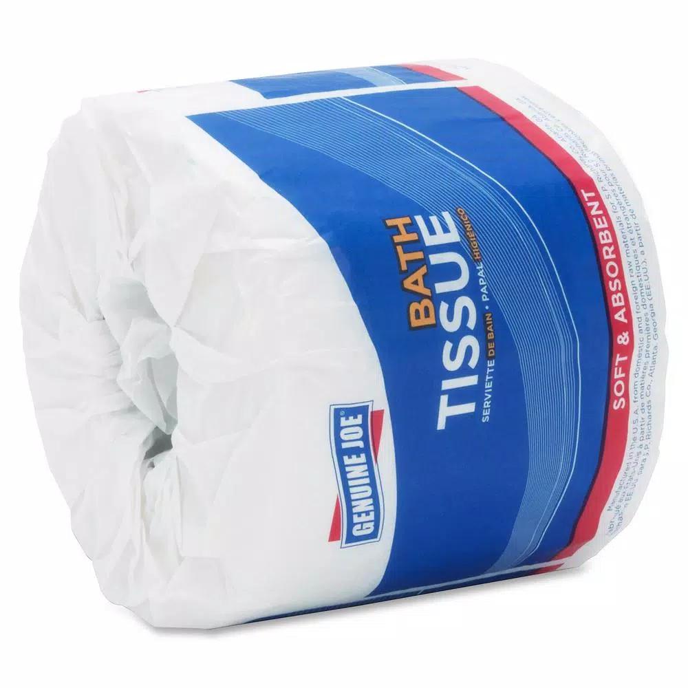 Genuine Joe 2-Ply Standard Recycled Toilet Paper, 500 Sheets per Roll, 96 Rolls Pack