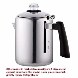 Cook N Home 8-Cup Stainless Steel Stovetop Coffee and Tea Percolator Kettle thumbnail 3