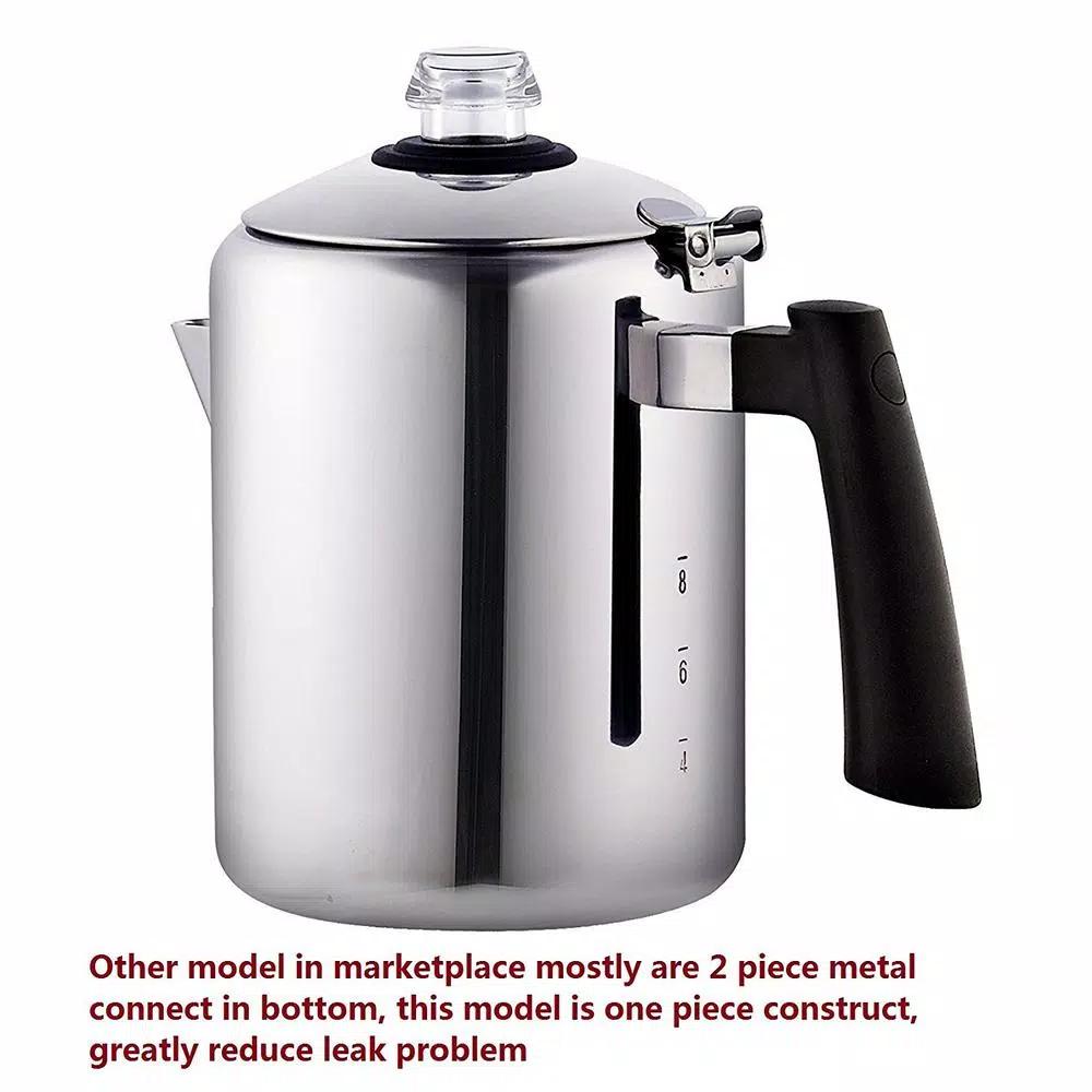 Cook N Home 8-Cup Stainless Steel Stovetop Coffee and Tea Percolator Kettle