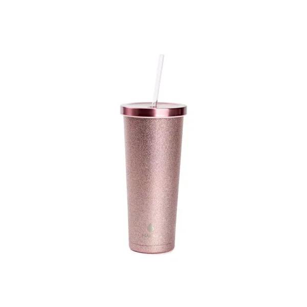 Manna Glitter 24 oz. Stainless Steel Vacuum Insulated Chilly Tumbler - Blush Pink