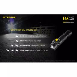 NITECORE E4K Tactical EDC Flashlight, 4400 Lumens, USB-C Rechargeable, Waterproof & Impact Resistant thumbnail 5