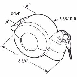 Prime-Line Diecast Door Knob Lock-Out Device, Gray Painted, Keyed Alike thumbnail 3
