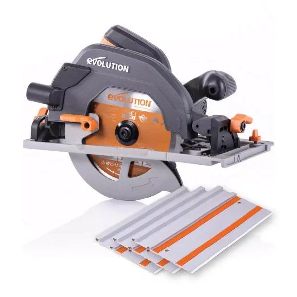 Evolution Power Tools 15 Amp 7-1/4 in. Corded Circular Track Saw Kit with 40 in. Track and Multi-Material Blade