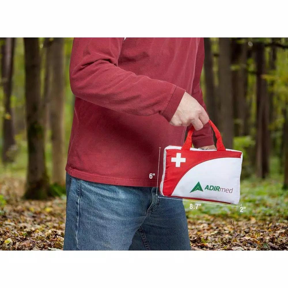 AdirMed 154-Piece Ultimate First Aid Kit - Weather-Resistant Red Carrying Case