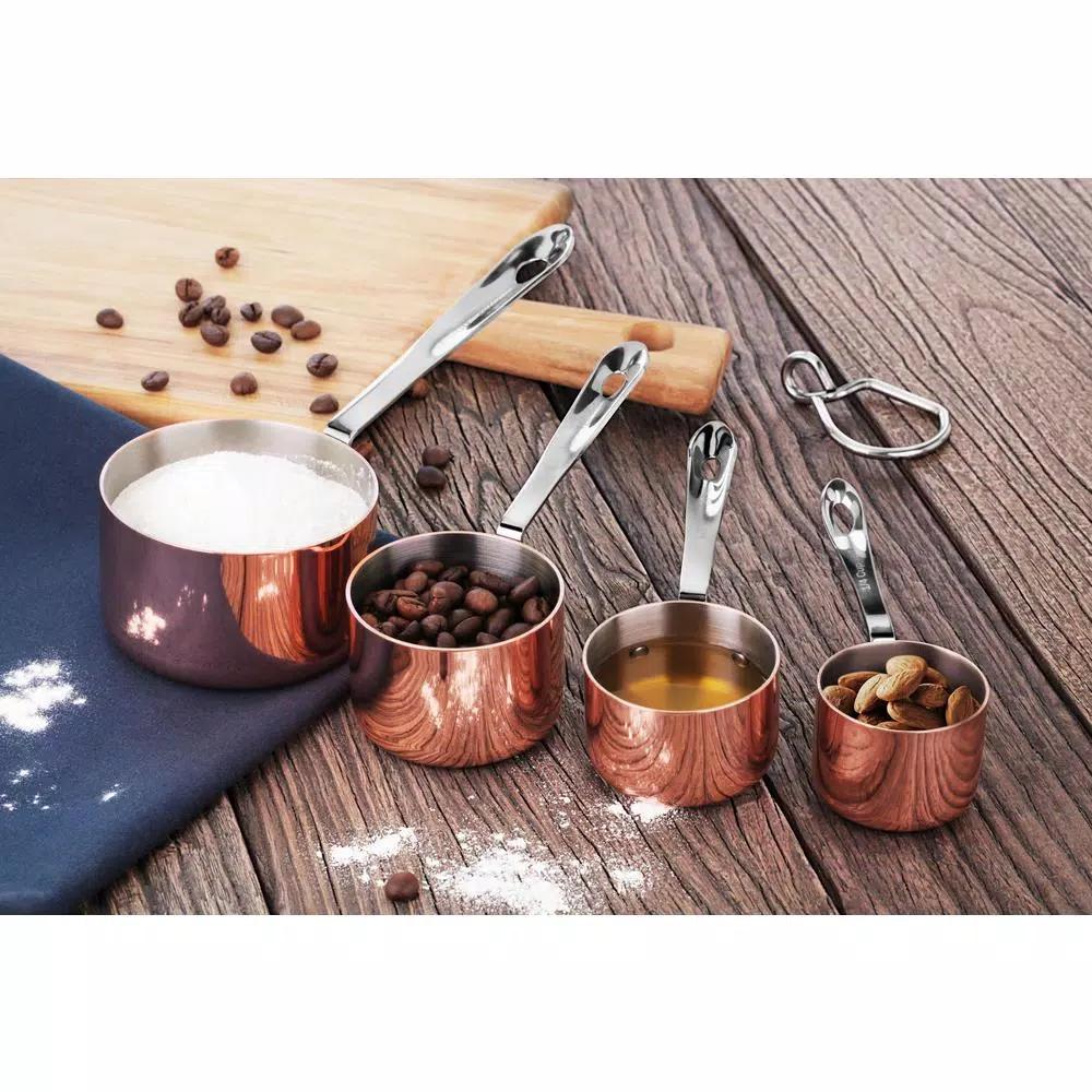 Artaste New Star 4-Piece Brass Plated Stainless Steel Measuring Cup Set
