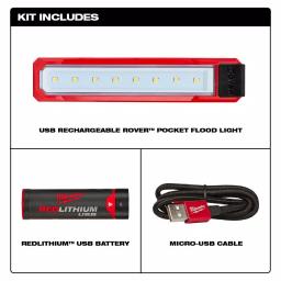 Milwaukee 445 Lumen LED Rover Rechargeable Pocket Flood Light with REDLITHIUM USB thumbnail 2
