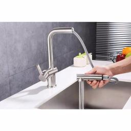 Vanity Art Single-Handle Pull Out Kitchen Faucet, Polished Chrome, Classic Style thumbnail 3