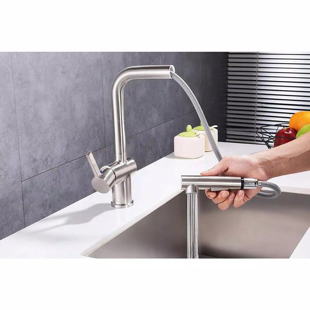 Vanity Art Single-Handle Pull Out Kitchen Faucet, Polished Chrome, Classic Style