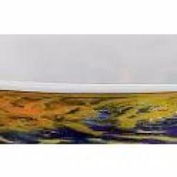 Badash Crystal Firestorm 11 in. Murano Style Mouth Blown Oval Art Glass Decorative Vase thumbnail 2