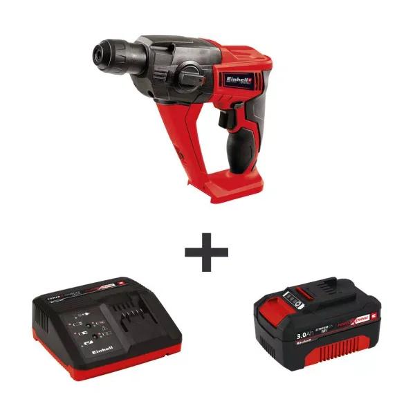 Einhell PXC 18V Cordless 1/2 in. SDS-Plus Rotary Hammer Drill Kit with 3.0 Ah Battery and Fast Charger
