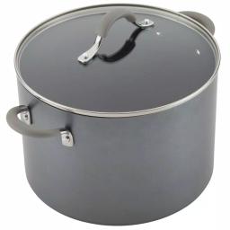 Circulon Elementum 10-Quart Hard-Anodized Aluminum Nonstick Stock Pot with Glass Lid, Oyster Gray thumbnail 4