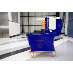 Alpine Industries 36 Qt. Mop Bucket with Side Press Wringer, Blue thumbnail 4