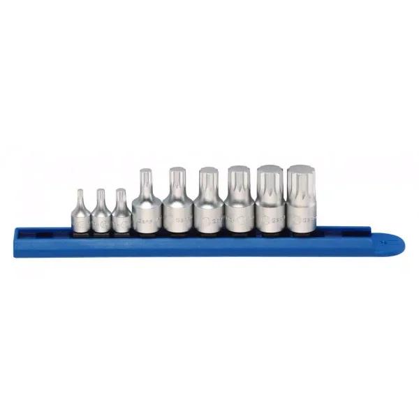 GearWrench 9-Piece Metric Triple Square Stubby Bit Socket Set, 1/4 in. x 3/8 in. Drive