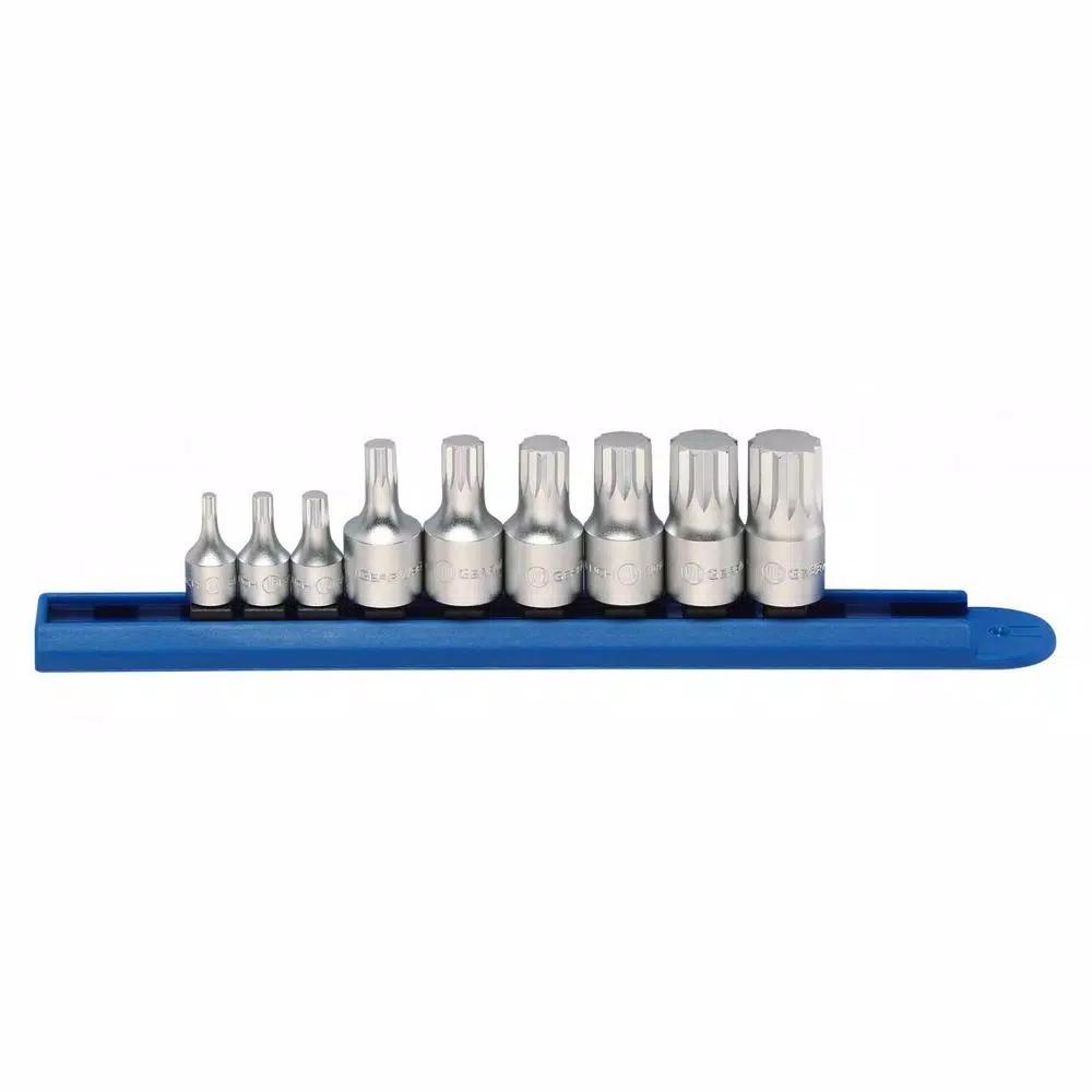 GearWrench 9-Piece Metric Triple Square Stubby Bit Socket Set, 1/4 in. x 3/8 in. Drive