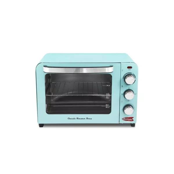 Americana Elite Americana 6-Slice Retro Toaster Oven, 1500W, Blue