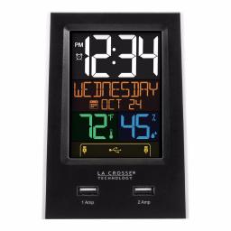 La Crosse Technology Digital Desktop Alarm Clock with Dual USB Charging Ports, Nap Timer, and Temperature/Humidity Display thumbnail 1