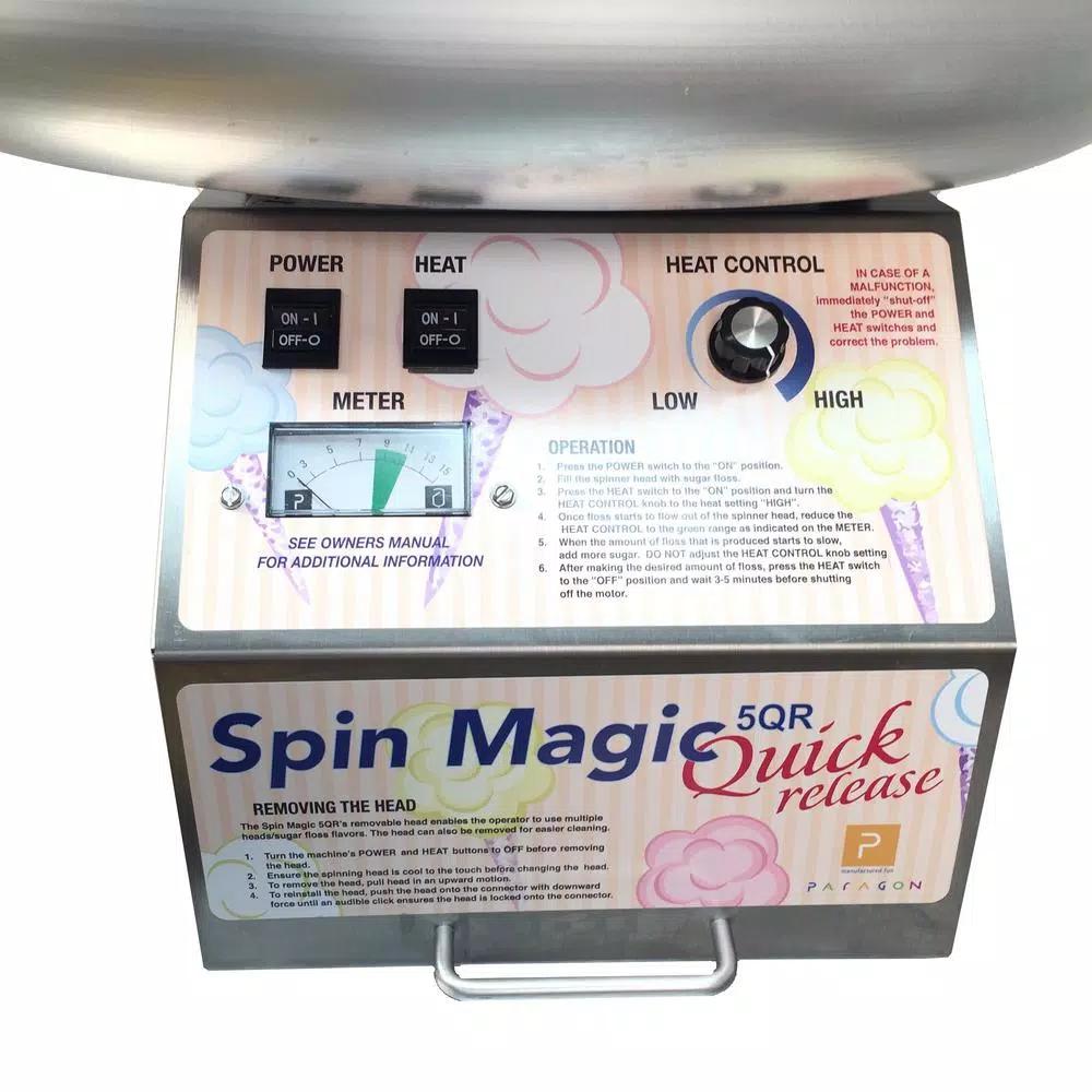 Paragon Spin Magic 5 Quick Release Cotton Candy Maker, Stainless Steel Commercial Machine