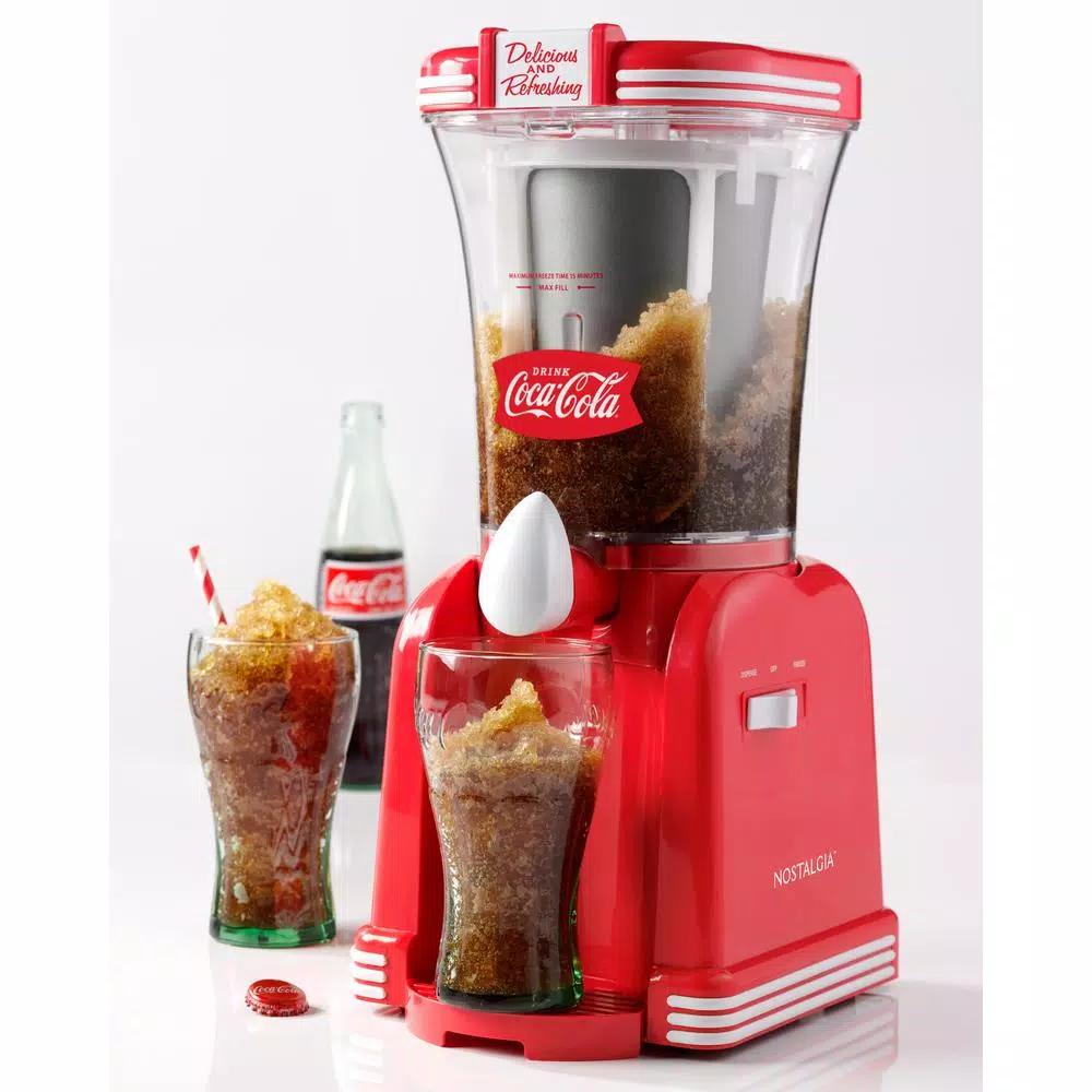 Nostalgia Coca-Cola 32 oz. Slush Drink Maker, Red Countertop Frozen Drink Machine