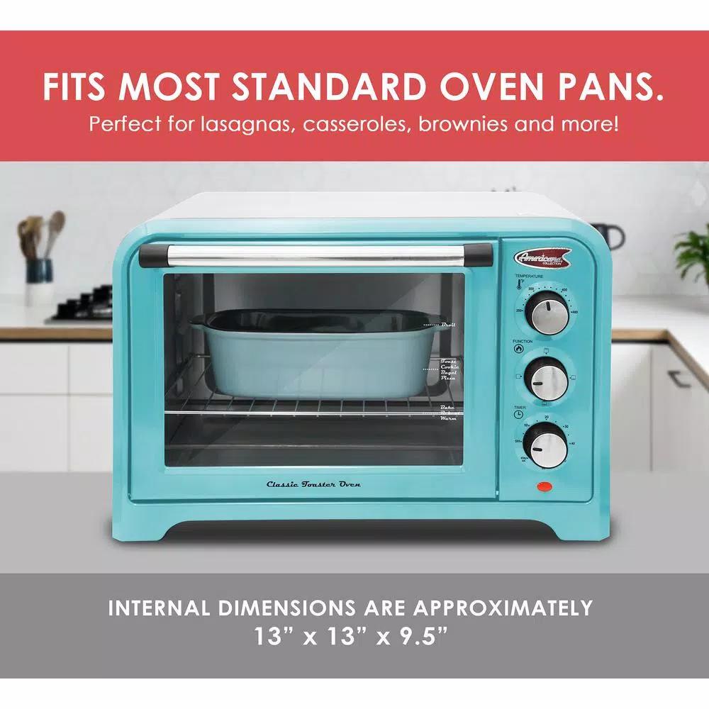 Americana Elite Americana 6-Slice Retro Toaster Oven, 1500W, Blue
