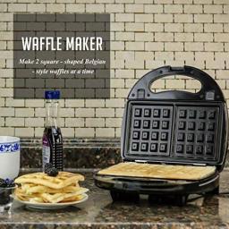Ovente 3-in-1 Electric Sandwich Maker, Waffle and Grill Maker with Detachable Non-Stick Plates, 750W, Black thumbnail 2