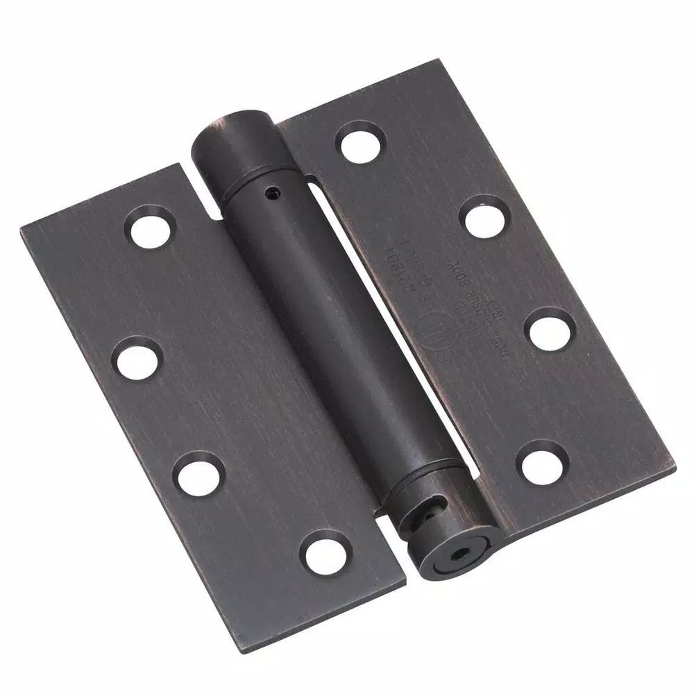 Onward 4 in. x 4.5 in. Adjustable Spring Butt Hinge, Oil-Rubbed Bronze, Steel