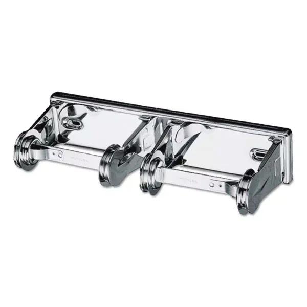 San Jamar 2-Roll Chrome Locking Toilet Tissue Dispenser