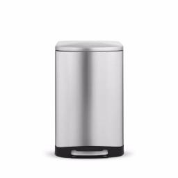 Innovaze 3.2 Gallon Brushed Stainless Steel Rectangular Step-On Trash Can with Fingerprint Resistant Finish thumbnail 2