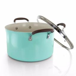 Oster Carrick 6 Qt. Round Aluminum Nonstick Dutch Oven with Glass Lid, Mint thumbnail 2