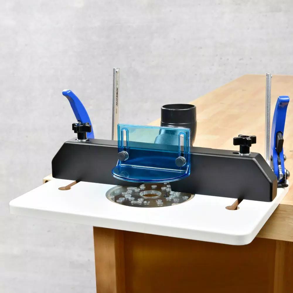 POWERTEC Mini Trim Router Table Set with Acrylic Base and Removable Fence