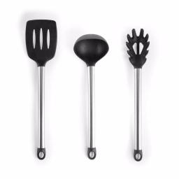 MegaChef 14-Piece Gray Silicone and Stainless Steel Kitchen Utensil Set thumbnail 4
