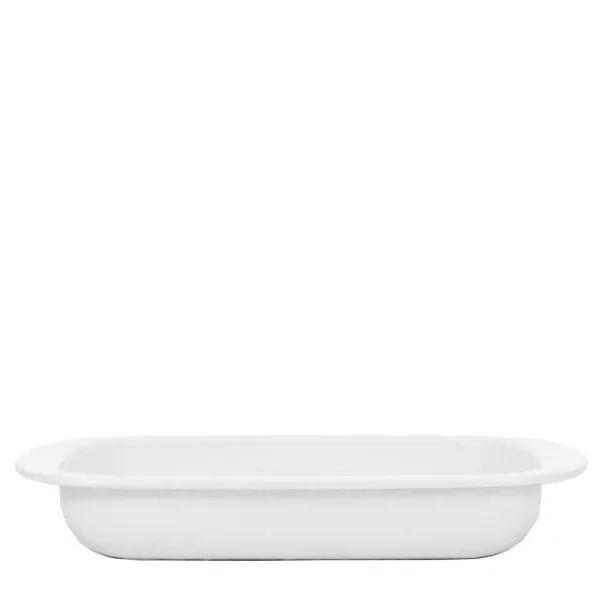 Golden Rabbit Solid White 4.5 qt. Enamelware Baking Pan