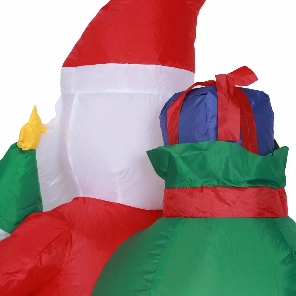 Luxen Home 6 ft. Santa and Polar Bear Inflatable Holiday Yard Decor with LED Lights