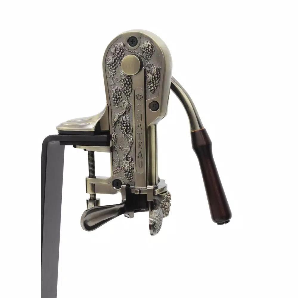 Epicureanist Connoisseur Dark Wood Wine Opener and Iron Stand