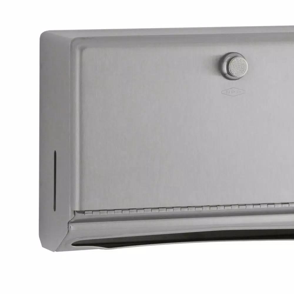 BOBRICK Satin Stainless Steel Paper Towel Dispenser, Wall-Mounted, 200 C-Fold or 275 Multi-Fold Capacity