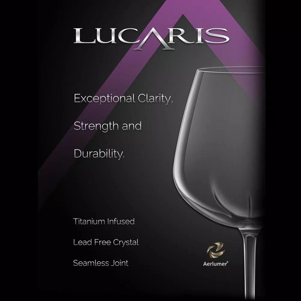 Lucaris Desire Aerlumer Universal 8-Piece Wine Glass Set, 14.25 oz Lead-Free Crystal