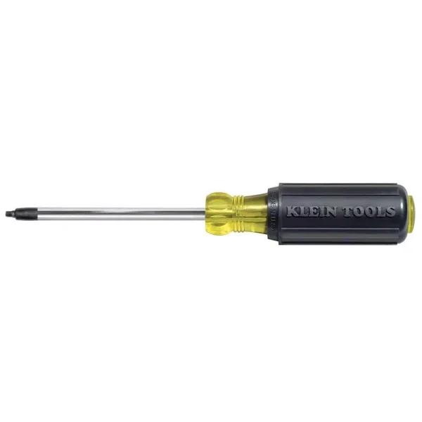 Klein Tools #2 Square Recess Robertson Tip Screwdriver with 4 in. Round Shank and Cushion Grip
