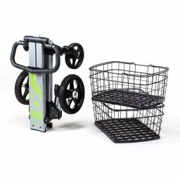 Unbranded Scout Folding Aluminum Cleaning Cart with Removable Baskets and Swivel Wheels thumbnail 8