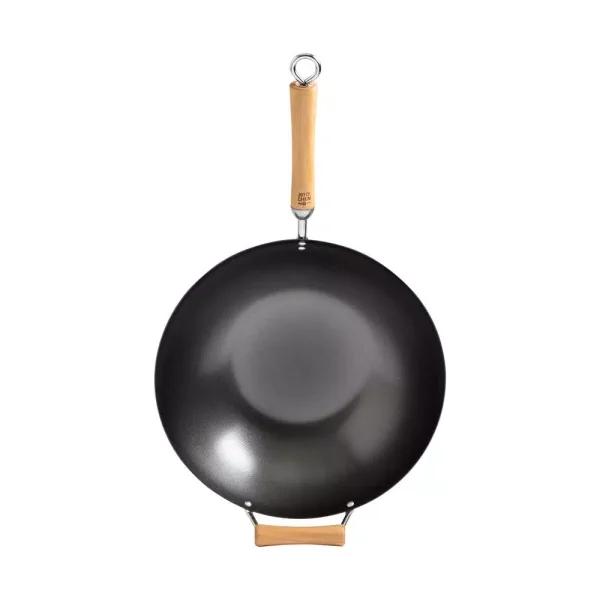 Honey-Can-Do Joyce Chen 14 in. Carbon Steel Non-Stick Wok with Birchwood Handle