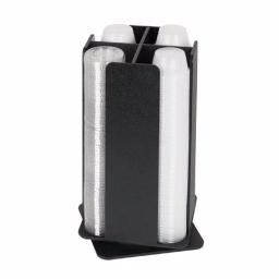 Unbranded RCLO Series 4-Section Revolving Countertop Portion Cup and Lid Organizer - Black thumbnail 2
