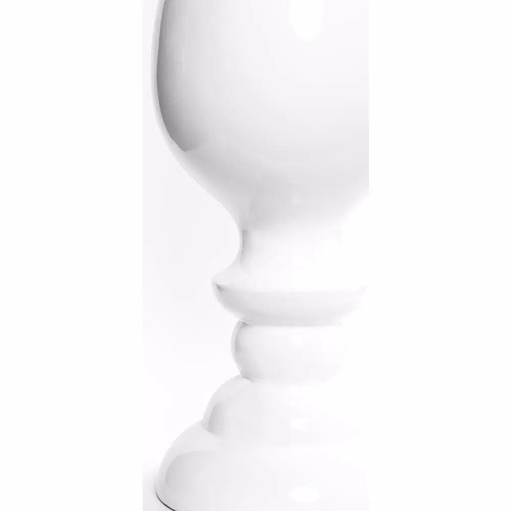 Uniquewise 30 in. White Modern Fiberglass Goblet Shape Floor Vase