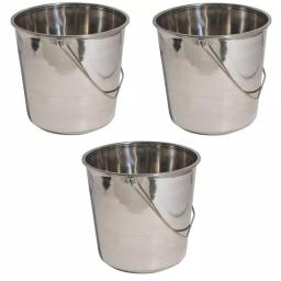 AmeriHome 3-Piece Stainless Steel Bucket Set, 4.22 Gallon Multi-Purpose Metal Pails thumbnail 7