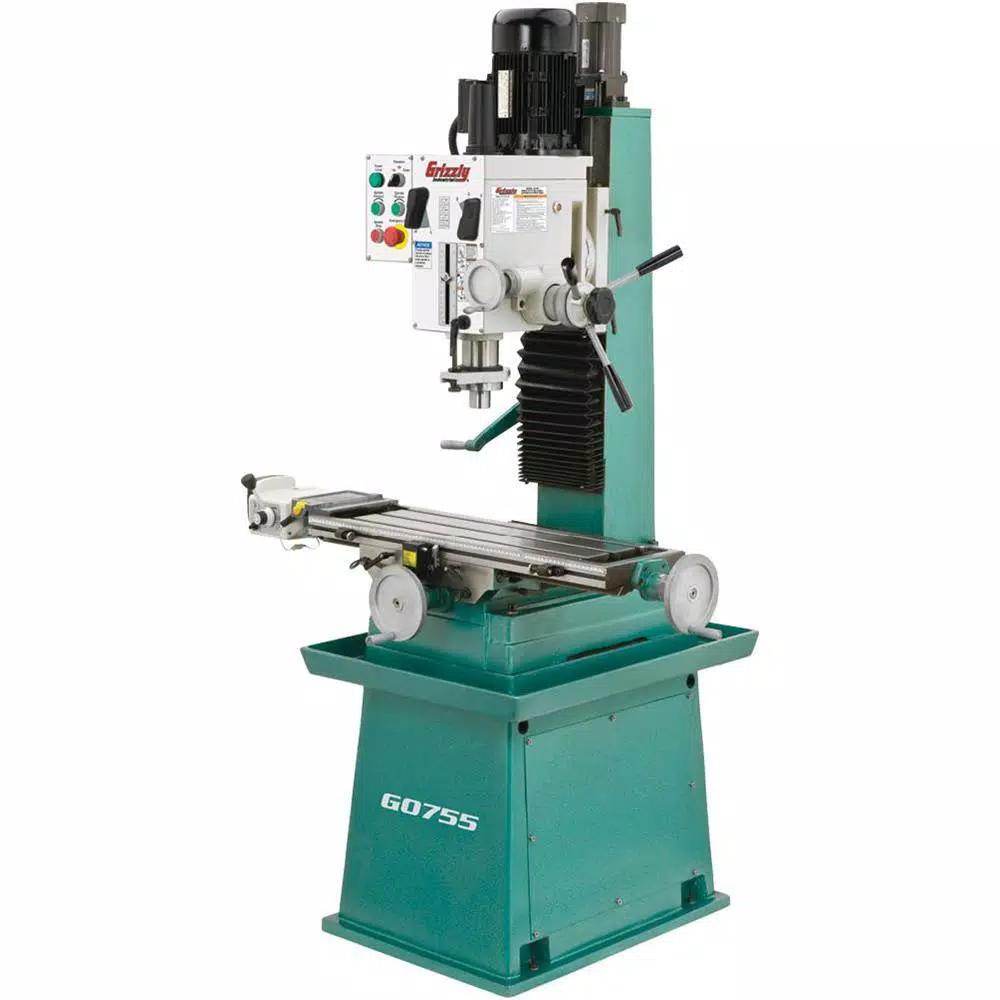 Grizzly Industrial Heavy-Duty Gear-Head Mill/Drill with Stand and Motorized Power Feed