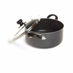 Better Chef 10 qt. Round Aluminum Nonstick Dutch Oven with Glass Lid, Gray thumbnail 1