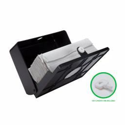 Mind Reader Wall Mounted Black Paper Towel Dispenser with Transparent Viewing Window, High Capacity ABS Plastic thumbnail 4