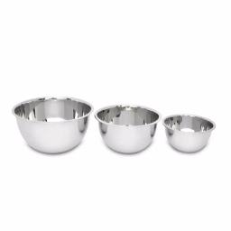 Unbranded 3-Piece Stainless Steel Mixing Bowl Set, 5.2 Qt, 3.25 Qt, 1.25 Qt thumbnail 5